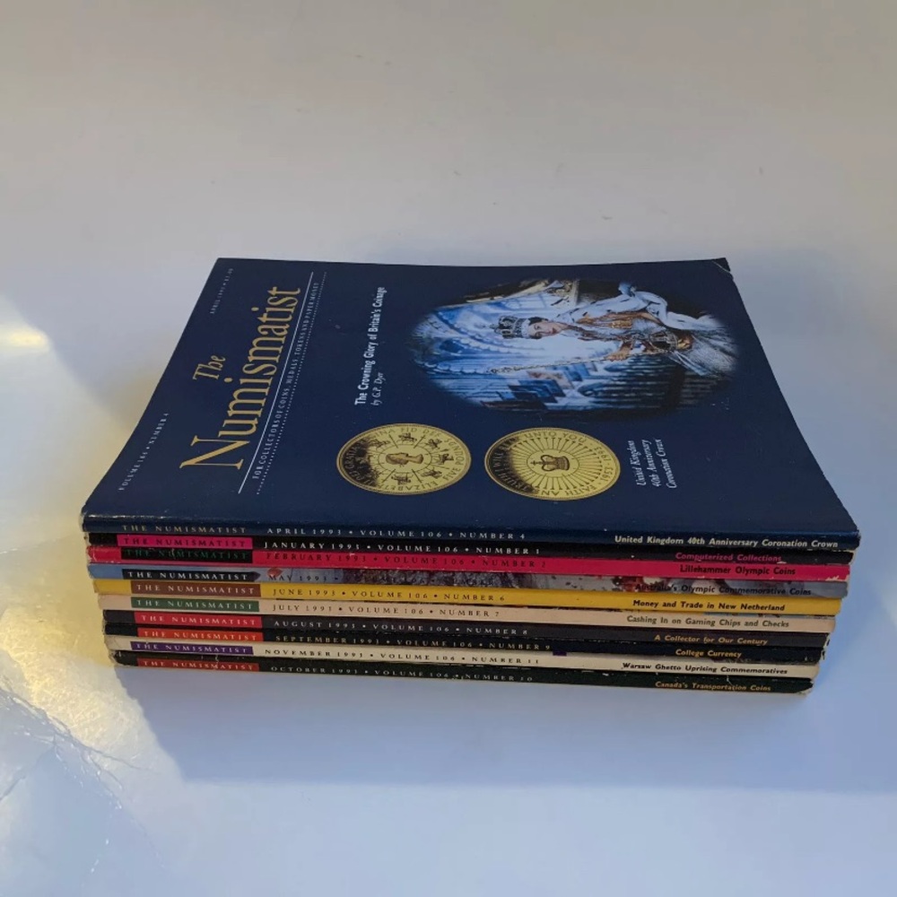 Lot of 10 Numismatist Magazines 1993 Coin Collector Queen Elizabeth Coronation